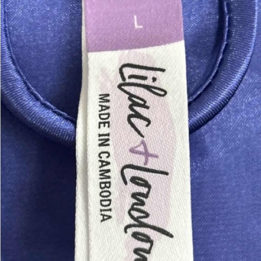 New Lilac and London Satin Robe - Picture 6 of 7